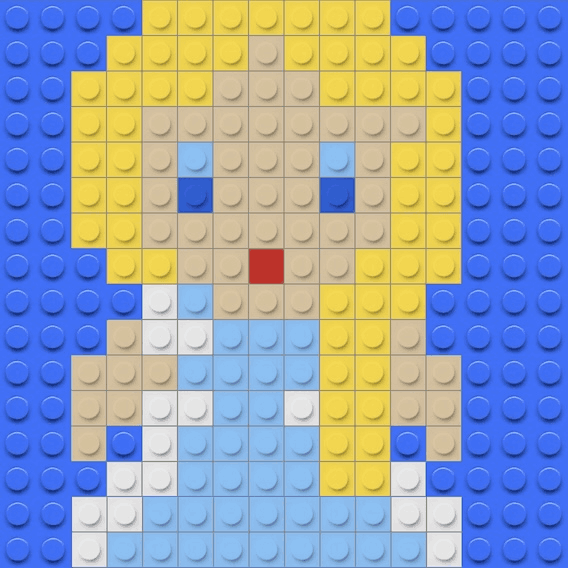 Mosa&iuml;que briques LEGO Elsa - La reine des neiges